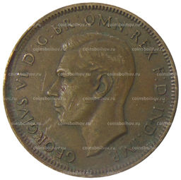 Монета 1/2 пенни 1938 года Австралия