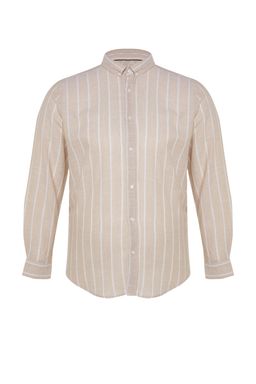 Tas Regular Fit Rahat Dugmeli Yaka Cizgili Buyuk Beden Gomlek TMNSS23GO00095 - Trendyolmilla фото 12