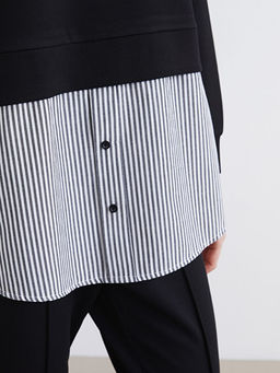 G?mlek Detayl? Kad?n Sweatshirt Tunik