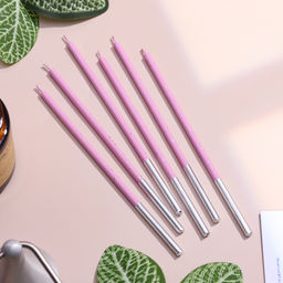 Цена за 2 шт. Свечи для торта «Исполнение желаний», 15 см, 6 шт., лавандовый цвет