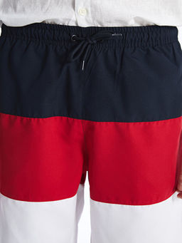 K?sa Boy Renk Bloklu Erkek Deniz ?ortu