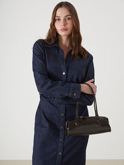 G?mlek Yaka Kad?n Jean Elbise