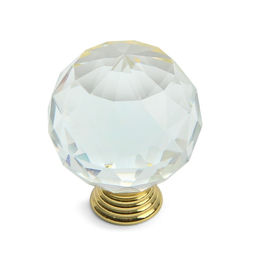 Ручка-кнопка CAPPIO "Алмаз", стеклянная, d=40 мм, 8 шт.