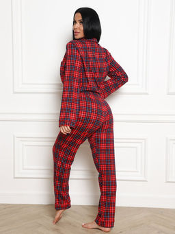 667 ПИЖАМНЫЙ ЖЕНСКИЙ КОСТЮМ (брюки) (Красная клетка) - А-дина фото 7