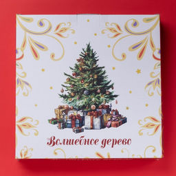 Форма для запекания новогодняя Доляна Волшебное дерево, доломит, 1.3 л, 28.8?25?4.3 см, белая, красная