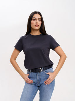 Футболка женская классика Caribou (т. серый)