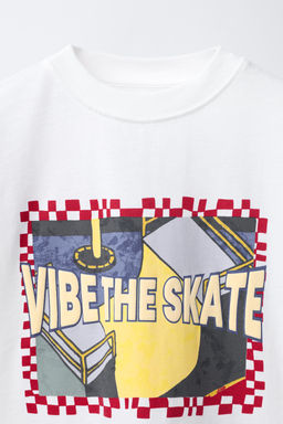 T-SHIRT WITH RAISED PRINT - Zara фото 3