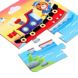 Пазлы 4 в 1 в металлической коробке Едем, плывём, летим, 4, 6, 9, 12 деталей - Puzzle time фото 3