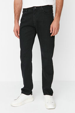 Siyah Smoke %100 Pamuk Straight Fit Jeans Kot Pantolon TMNAW23JE00062
