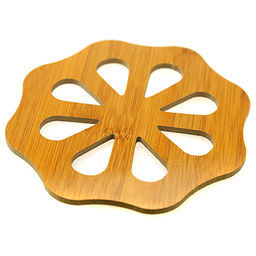 Подставка бамбук/МДФ под горячее Ромашка д14,5х0,5см, в п/эт упаковке (Китай)