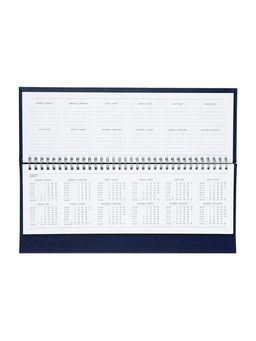 Планинг недатированный, 56 листов, на гребне, искусственная кожа, синий