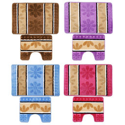 Набор ковриков 2 шт для ванной и туалета, полиэстер, 50*80+50*40 см, арт. 466-251