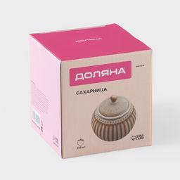 Сахарница Доляна Винтаж, 350 мл, керамика, бежевая  фото 5