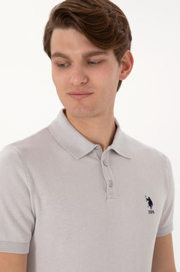 Erkek Slim Fit Polo Yaka A__k Gri Ti__rt - U.s. polo assn фото 2