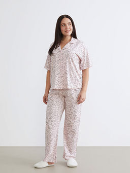 B?y?k Beden G?mlek Yaka Kad?n Pijama Tak?m?