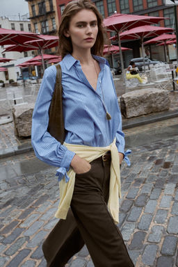 POPLIN SHIRT WITH TIES