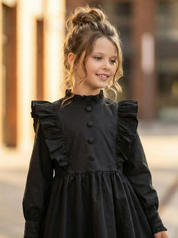 Платье черное нарядное для девочки 33-24251 черный