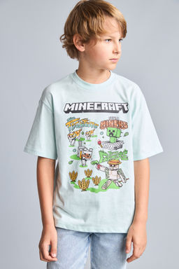 %100 Pamuk Minecraft Lisansl_ Ti__rt Erkek _ocuk - Defacto фото 2