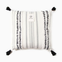 Наволочка декоративная Этель бохо Line 45х45 см, цвет черный, хлопок  фото 4