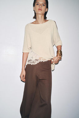 ZW COLLECTION WIDE-LEG TROUSERS WITH VENTS - Zara фото 2