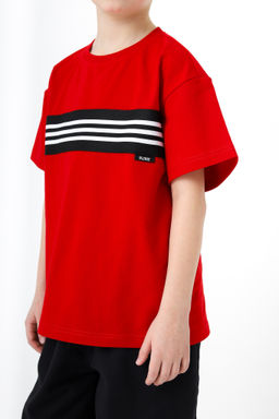 Футболка с лампасом, красная - Inzibe фото 3