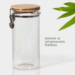 Банка для сыпучих Bella Tenero Эко, 1.3 л, 1022 см, с бугельным замком, стекло, прозрачная - BellaTenero фото 2