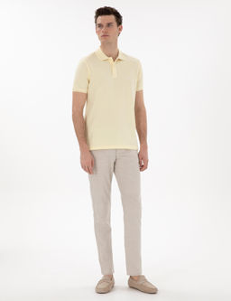 Bej Slim Fit Kanvas Pantolon
