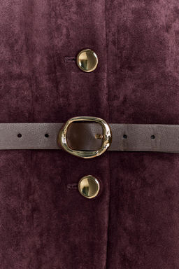 FAUX SUEDE BLAZER WITH BELT - Zara фото 8