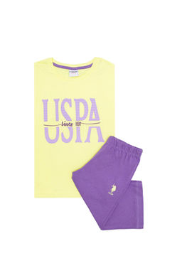 Светло-желтый пижамный комплект для девочки Неожиданная скидка в корзине - U.s. polo assn фото 3