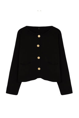 TRENDYOLMILLA Siyah Bisiklet Yaka Ceket GorunumluTriko H?rka TWOAW25HI00066  фото 5