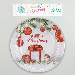 Тарелка бумажная одноразовая С Новым Годом, набор 6 шт. - Страна карнавалия фото 2
