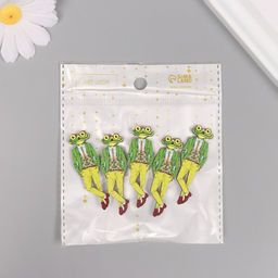 Цена за 5 шт. Декор для творчества дерево «Стильная лягушка», 5×1.6×0.3 см