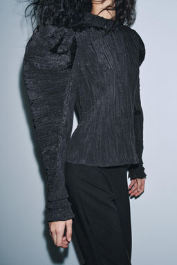 CRINKLED PUFF SLEEVE BLOUSE ZW COLLECTION - Zara фото 4
