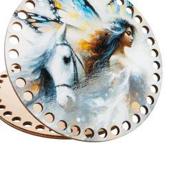 Заготовка для декорирования Love2art ДВ-01 Набор донышек для вязания Глянцевый фанера d 15 см х 0.4 см 2 шт 08 Лошадь фото 16
