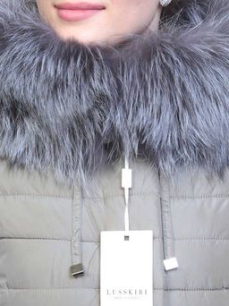 8158 Пальто зимнее женское (холлофайбер, натуральный мех чернобурки) - Fashion фото 7