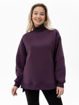 футер 3х нитка с начесом Свитшот ,баклажановый - Binita фото 5