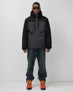 Горнолыжная куртка мужская зимняя темно-серого цвета 7616TC