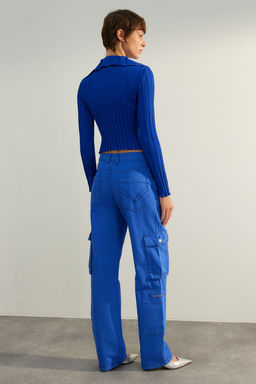 Limited Edition Saks Kargo Cepli Yuksek Bel Wide Leg Jeans TWOAW24JE00229 - Trendyolmilla фото 6
