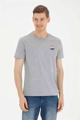 Мужская серая меланжевая футболка - U.s. polo assn фото 3