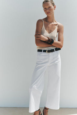 Z1975 HIGH-WAIST BELTED CULOTTES JEANS - Zara фото 3