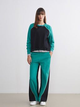Renk Bloklu Oversize Kad?n Sweatshirt