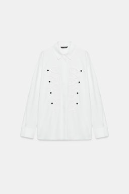 CAMISA POPEL?N ALAMARES / Blanco