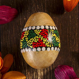 Сувенирный музыкальный инструмент Маракас Яйцо с узором, 6.5?5?5 см, МИКС