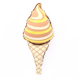 Цена за 5 шт. Воздушный шар фольгированный 19" «Мороженое», фигура, матовый