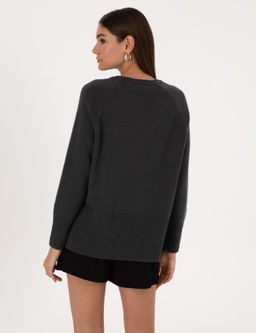 Antrasit Comfort Fit Y_n Kar___ml_ Kazak - Pierre cardin фото 5