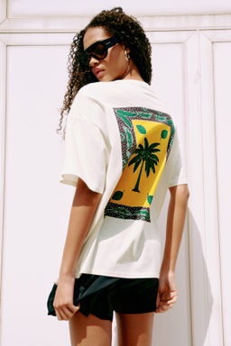 Camiseta oversize estampada - H&m фото 7