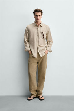 Рубашка Camisa Regular Fit из льна бежевый