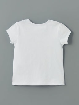 Bisiklet Yaka Bask?l? K?z Bebek Ti??rt ve ?ort 2li