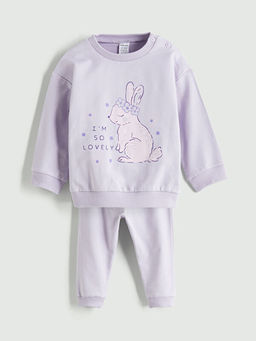 K?z Bebek Sweatshirt ve E?ofman Alt? 2li