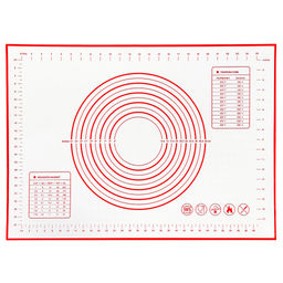 Коврик силиконовый, армированный для раскатки теста и выпекания 50х70см, белый с цветной разметкой, микс (Китай)